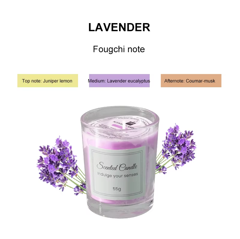 Fragrance Mini Long Lasting Soy Wax Scented Candles Smokeless Aroma Candle 55G