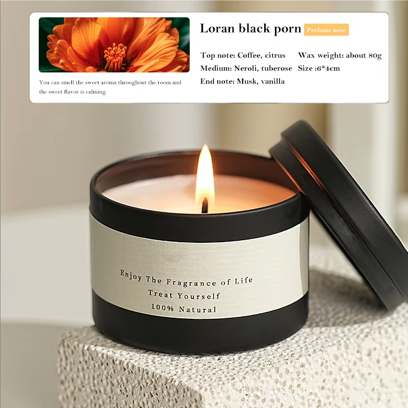 Scented Tin Candles With Lid Soy Wax Tin Candles For Gift