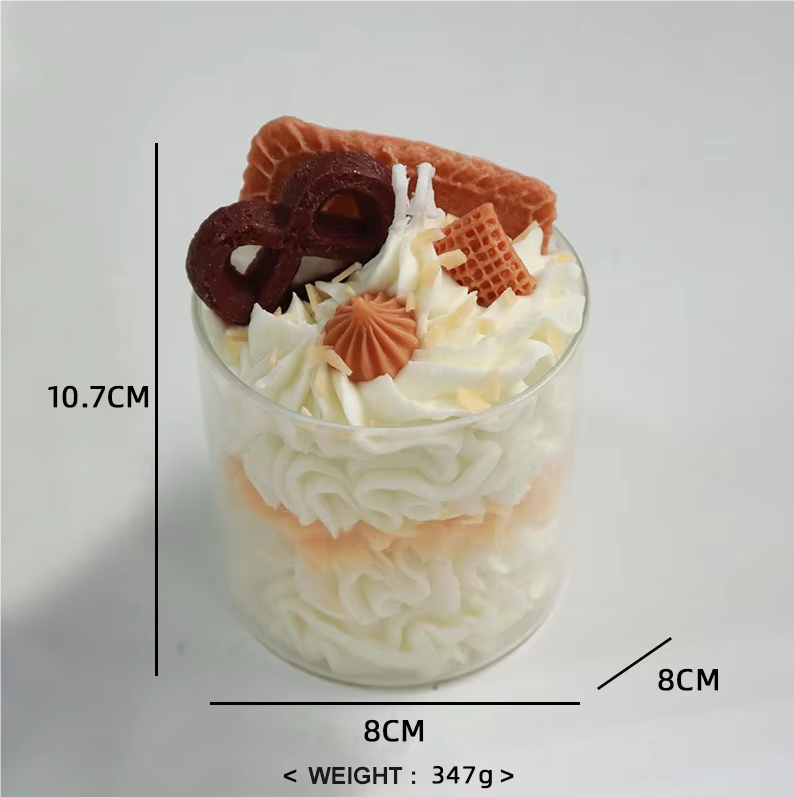 Unique Ice Cream Candles Layered Strawberry Ice Cream Dessert Scented Candle