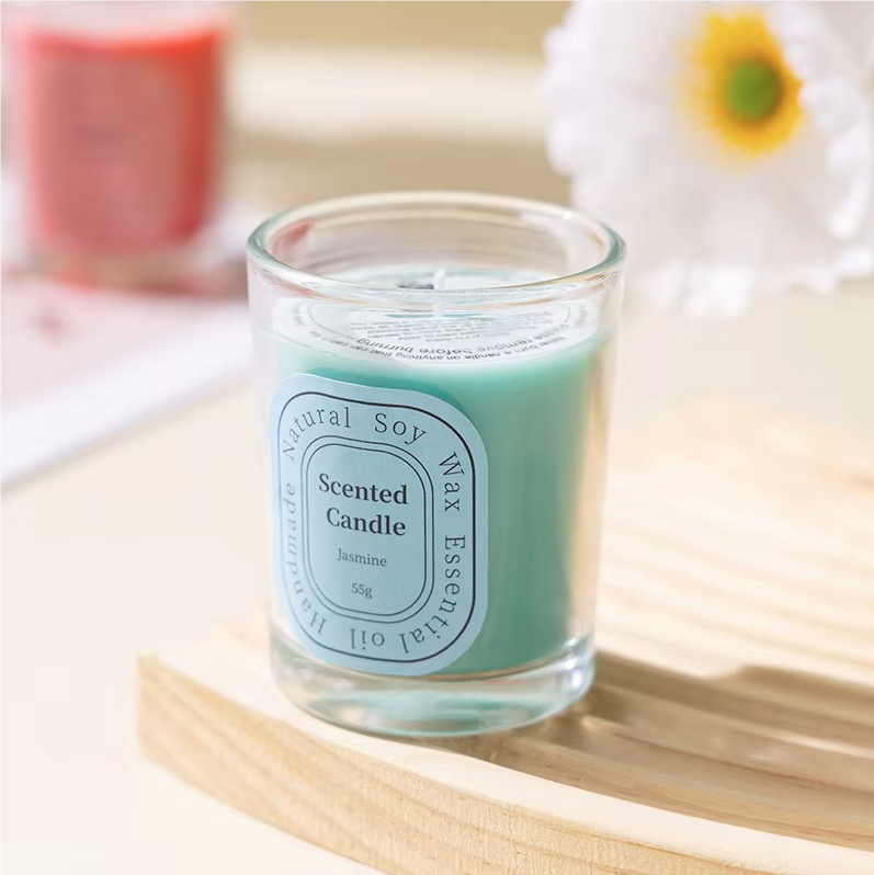 Luxury Home Decorative Aromatic Color Glass Jar Soy Wax Scented Candle