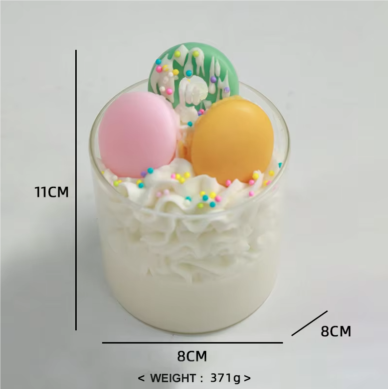 Unique Ice Cream Candles Layered Strawberry Ice Cream Dessert Scented Candle