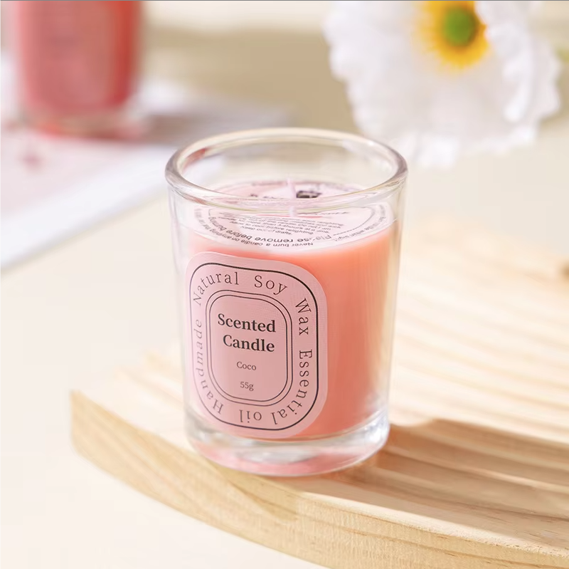 Luxury Home Decorative Aromatic Color Glass Jar Soy Wax Scented Candle