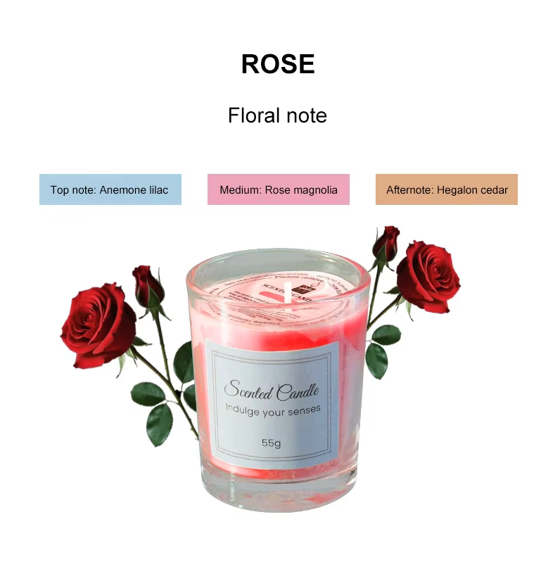 Fragrance Mini Long Lasting Soy Wax Scented Candles Smokeless Aroma Candle 55G