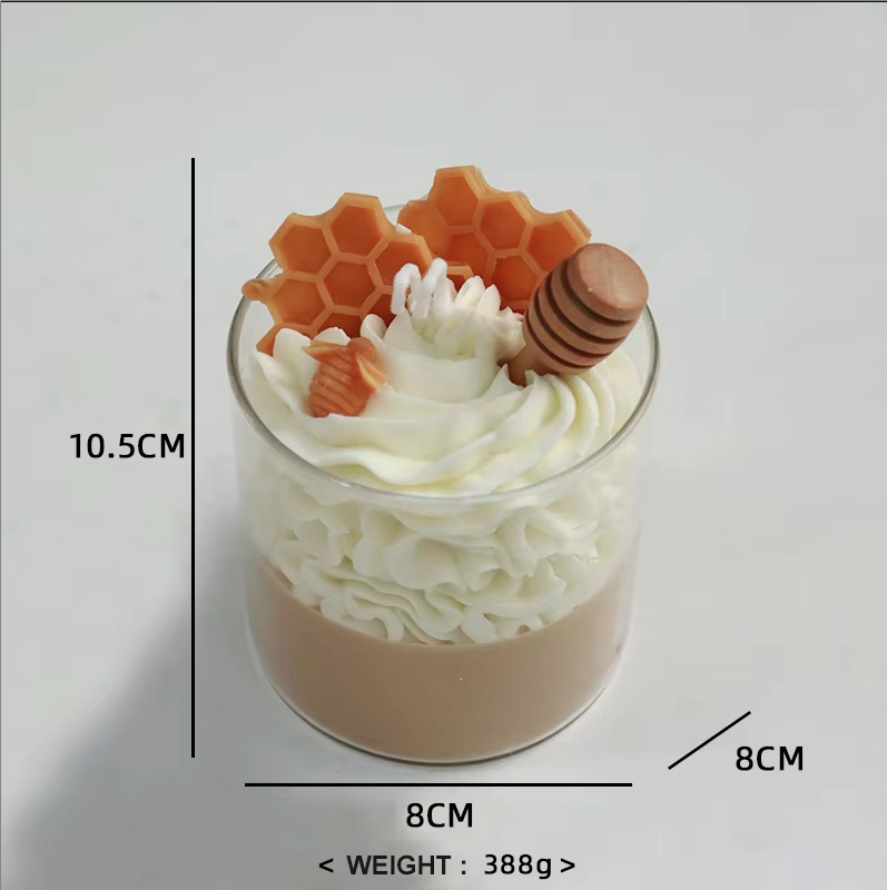 Unique Ice Cream Candles Layered Strawberry Ice Cream Dessert Scented Candle