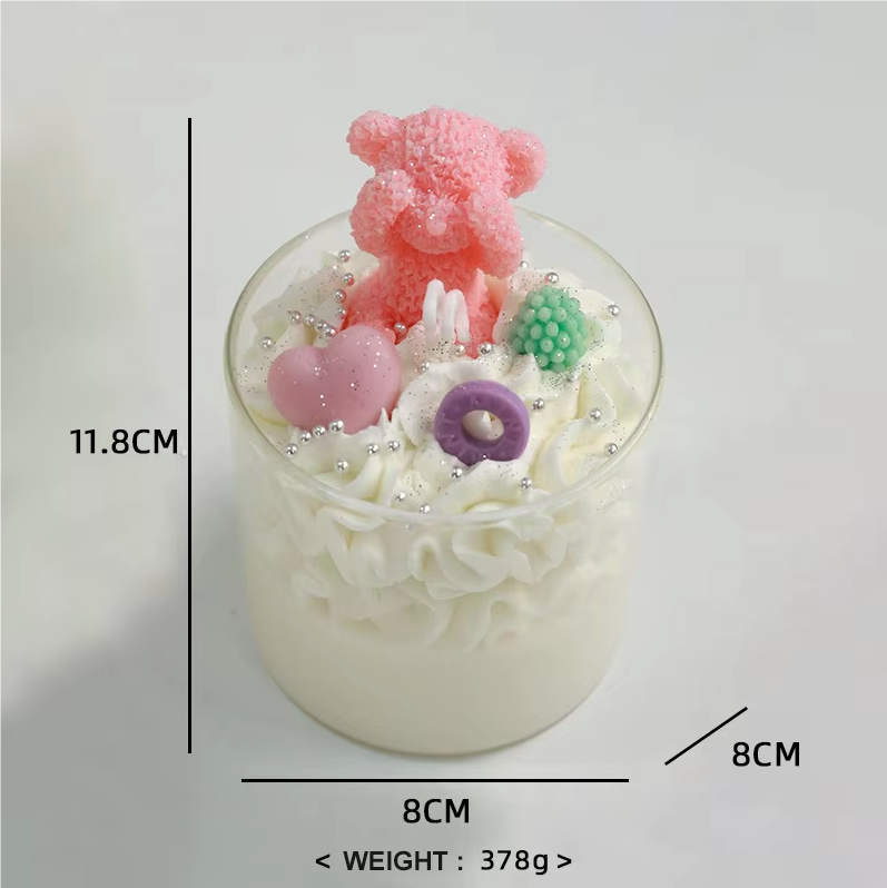 Unique Ice Cream Candles Layered Strawberry Ice Cream Dessert Scented Candle