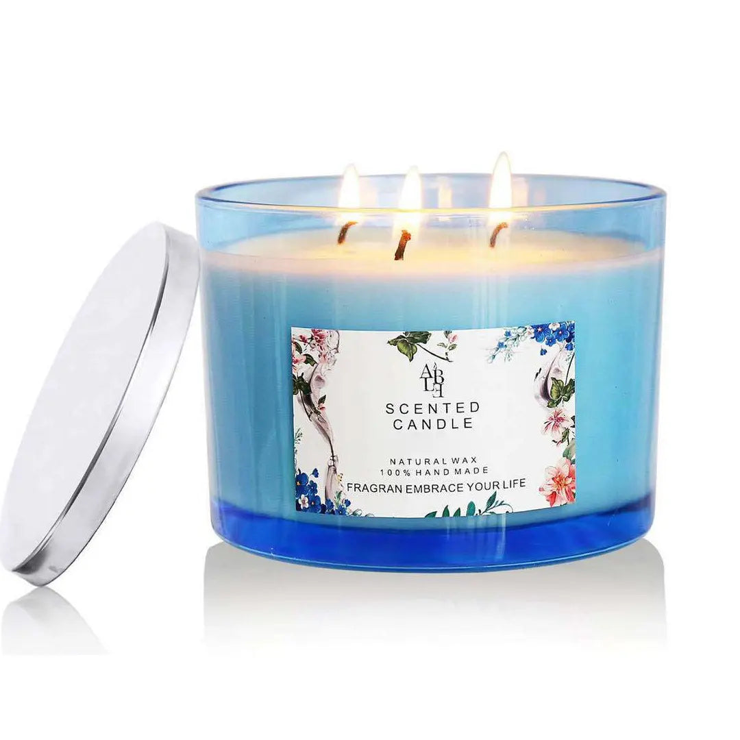 Long Lasting Highly Scented Candle 3 Wicks 14.5oz Soy Wax Smokeless Aroma Candle