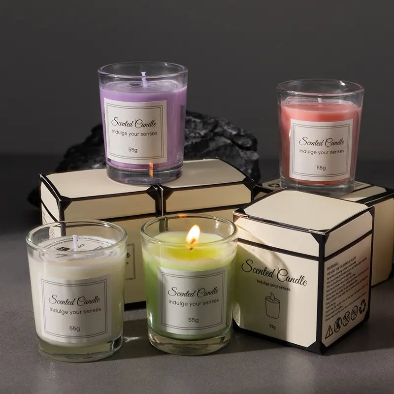 Fragrance Mini Long Lasting Soy Wax Scented Candles Smokeless Aroma Candle 55G
