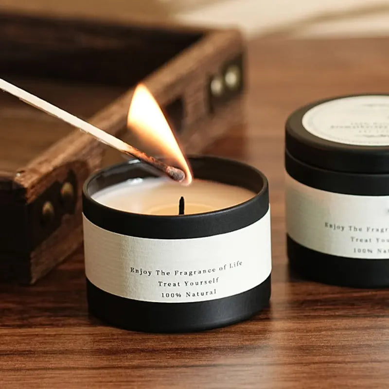 Scented Tin Candles With Lid Soy Wax Tin Candles For Gift