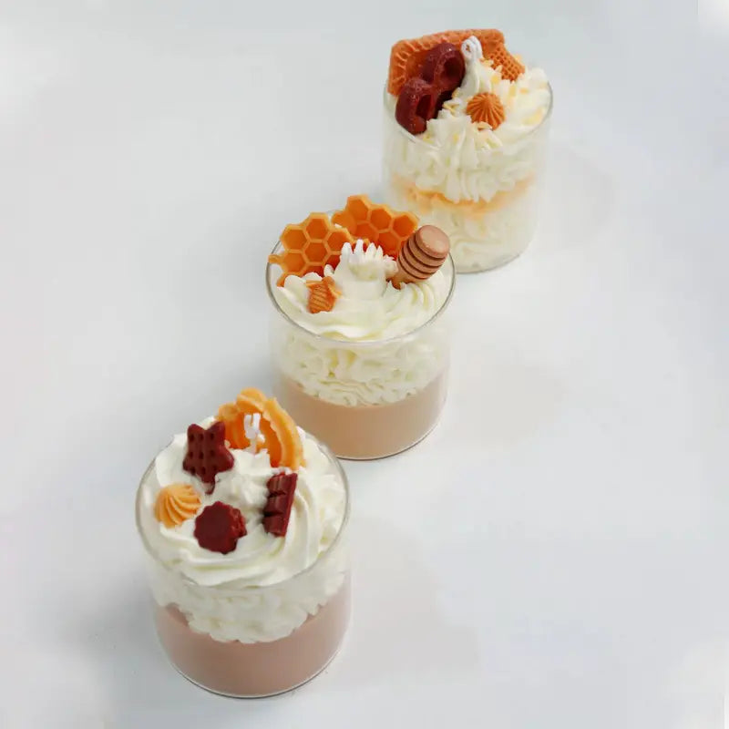 Unique Ice Cream Candles Layered Strawberry Ice Cream Dessert Scented Candle