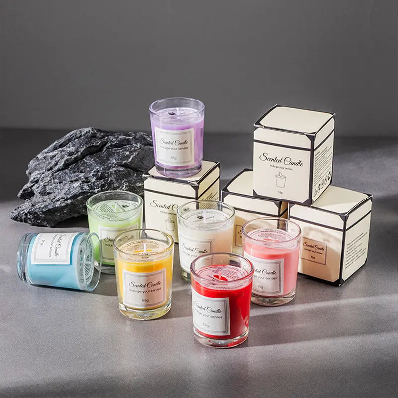Fragrance Mini Long Lasting Soy Wax Scented Candles Smokeless Aroma Candle 55G