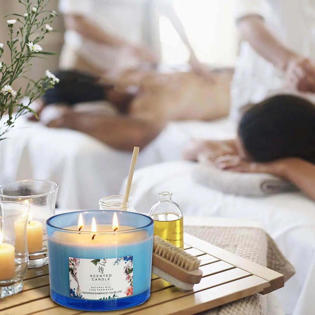 Long Lasting Highly Scented Candle 3 Wicks 14.5oz Soy Wax Smokeless Aroma Candle