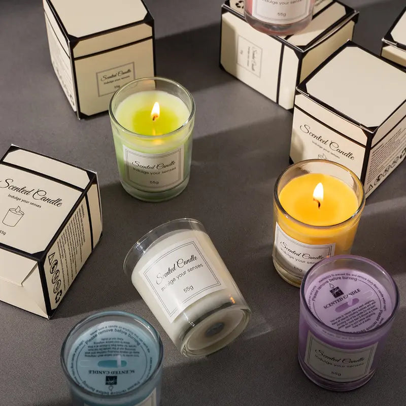 Fragrance Mini Long Lasting Soy Wax Scented Candles Smokeless Aroma Candle 55G