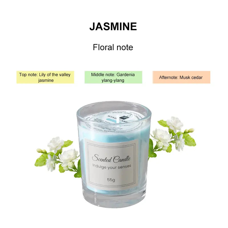 Fragrance Mini Long Lasting Soy Wax Scented Candles Smokeless Aroma Candle 55G