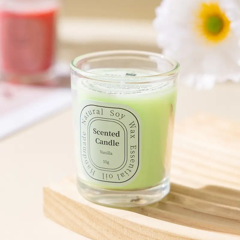 Luxury Home Decorative Aromatic Color Glass Jar Soy Wax Scented Candle