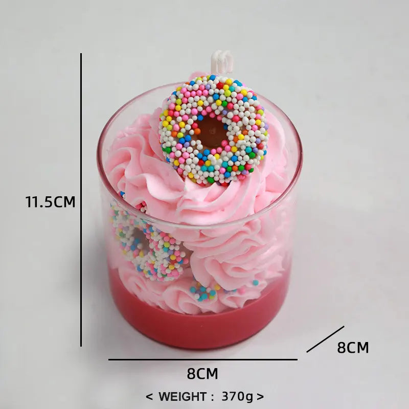 Unique Ice Cream Candles Layered Strawberry Ice Cream Dessert Scented Candle
