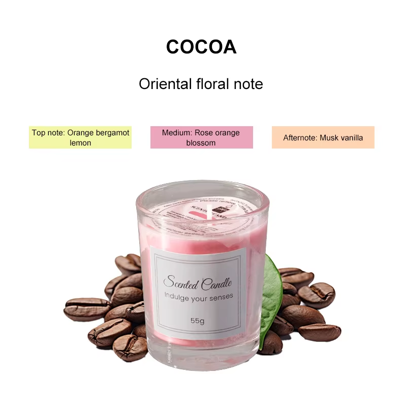 Fragrance Mini Long Lasting Soy Wax Scented Candles Smokeless Aroma Candle 55G