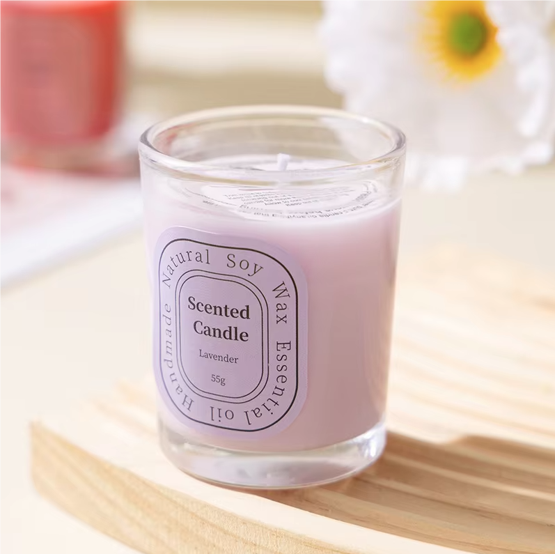 Luxury Home Decorative Aromatic Color Glass Jar Soy Wax Scented Candle