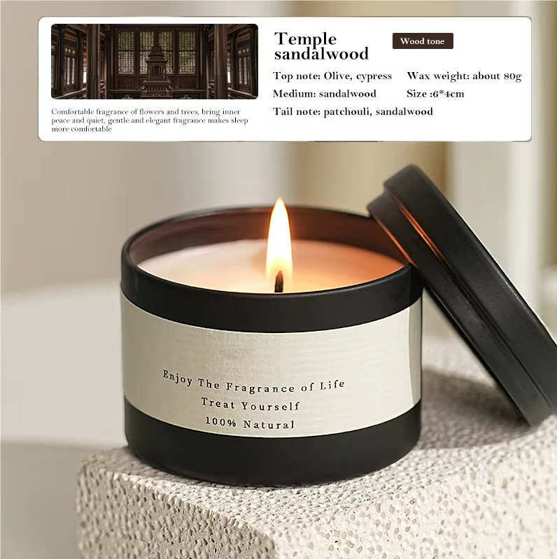 Scented Tin Candles With Lid Soy Wax Tin Candles For Gift