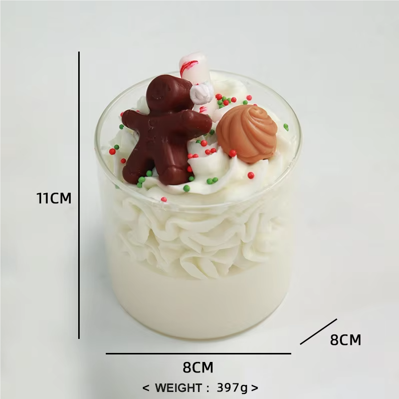 Unique Ice Cream Candles Layered Strawberry Ice Cream Dessert Scented Candle