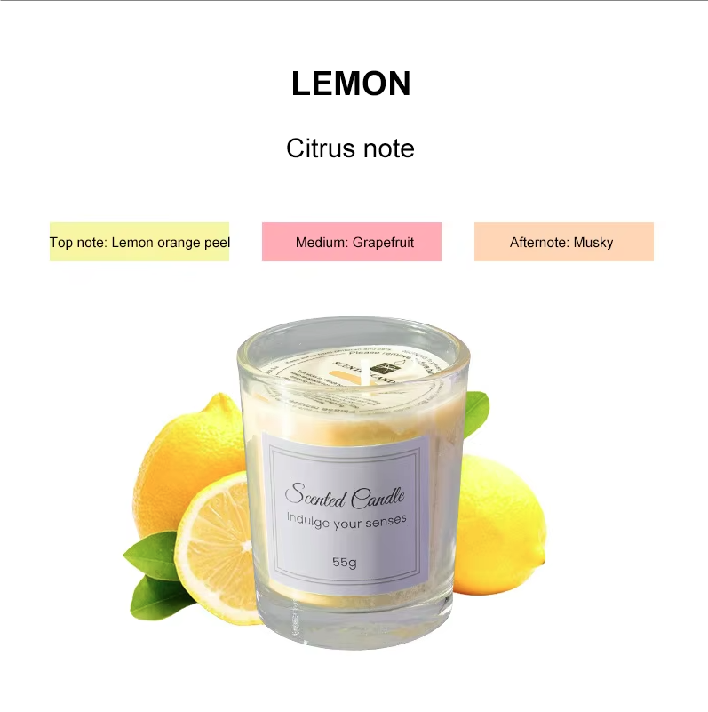 Fragrance Mini Long Lasting Soy Wax Scented Candles Smokeless Aroma Candle 55G