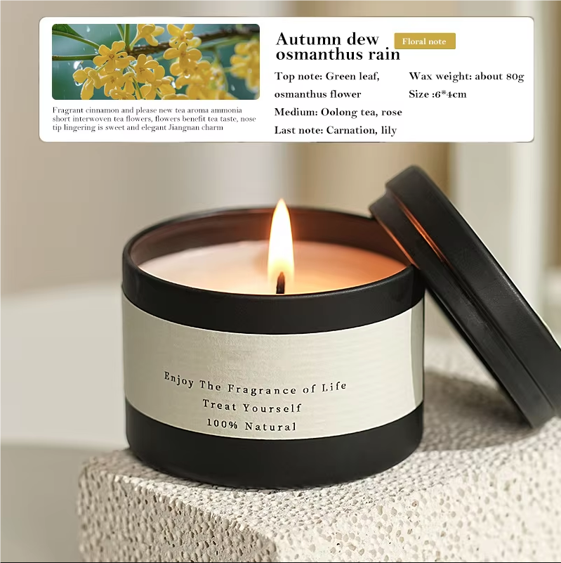 Scented Tin Candles With Lid Soy Wax Tin Candles For Gift