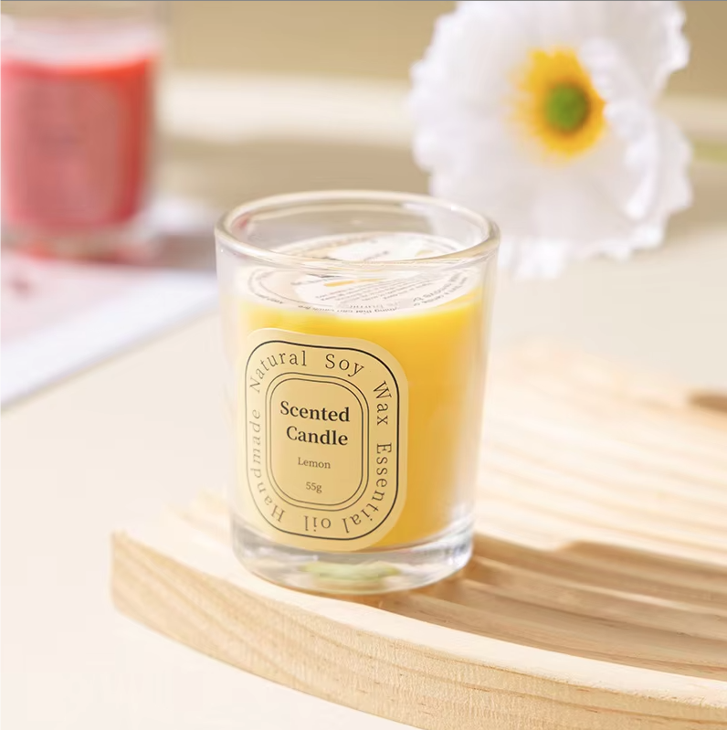 Luxury Home Decorative Aromatic Color Glass Jar Soy Wax Scented Candle