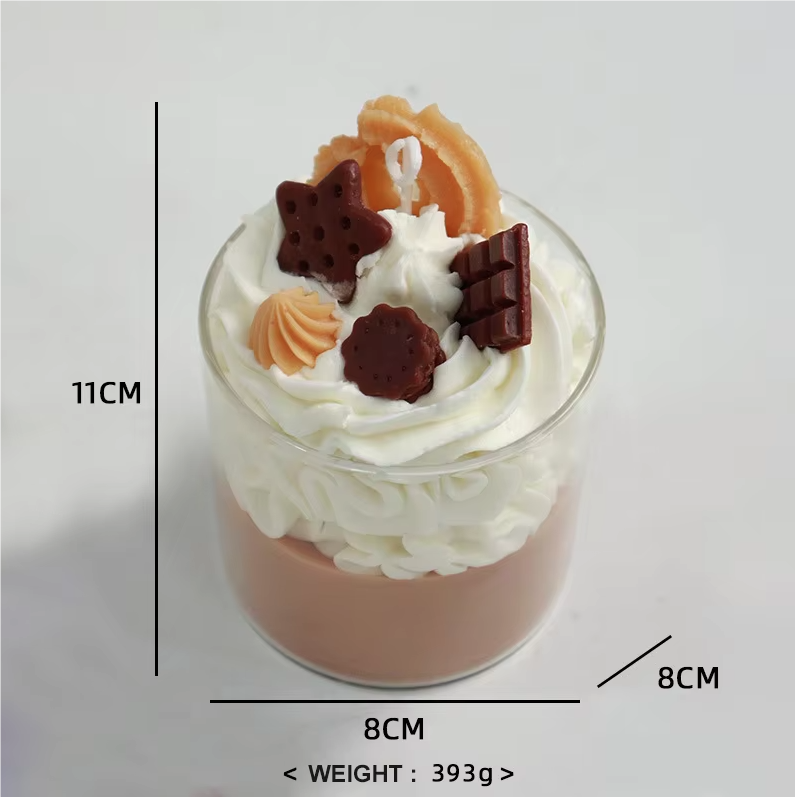 Unique Ice Cream Candles Layered Strawberry Ice Cream Dessert Scented Candle