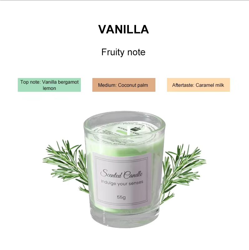 Fragrance Mini Long Lasting Soy Wax Scented Candles Smokeless Aroma Candle 55G